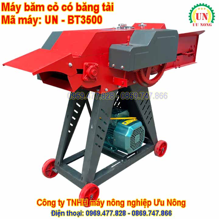 Máy băm rơm cỏ đa năng công suất lớn – Có băng tải sắt