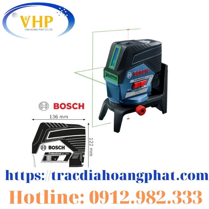 Máy cân bằng laser 2 tia xanh Bosch