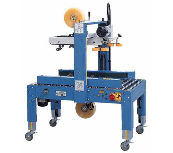 Máy dán thùng carton trái phải + truyền động đai trên