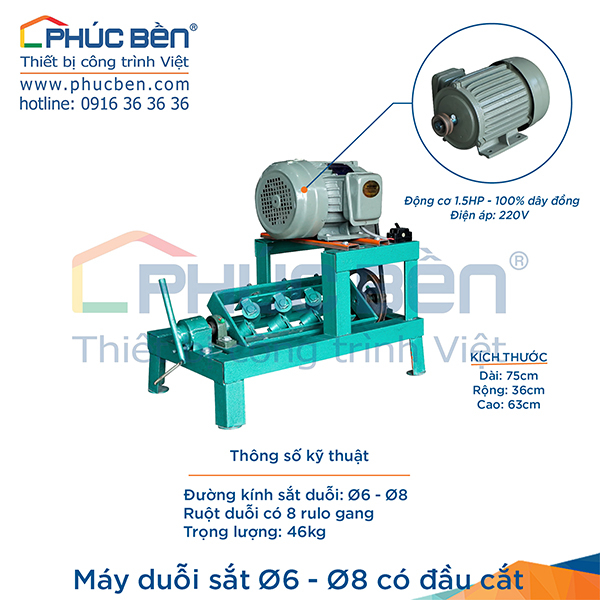 Máy duỗi sắt có đầu cắt