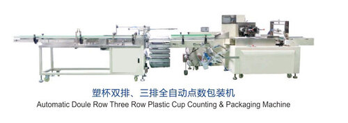 Máy đóng gói cốc nhựa dùng 1 lần 3 dãy