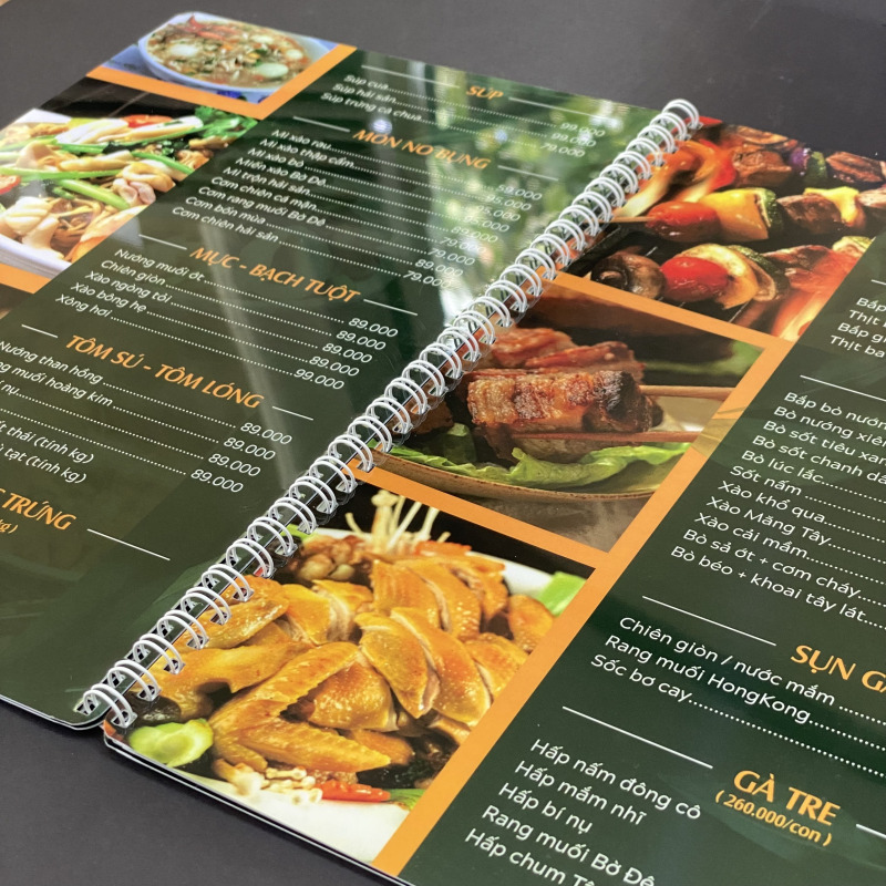 In Menu nhựa 4 lớp