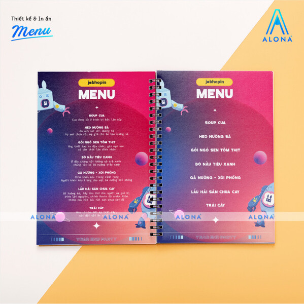 Menu nhựa