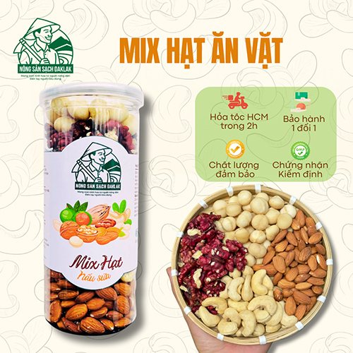Mix hạt ăn vặt dinh dưỡng 4 loại hạt