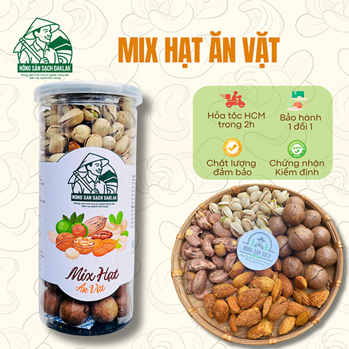 Mix hạt ăn vặt dinh dưỡng 4 loại hạt
