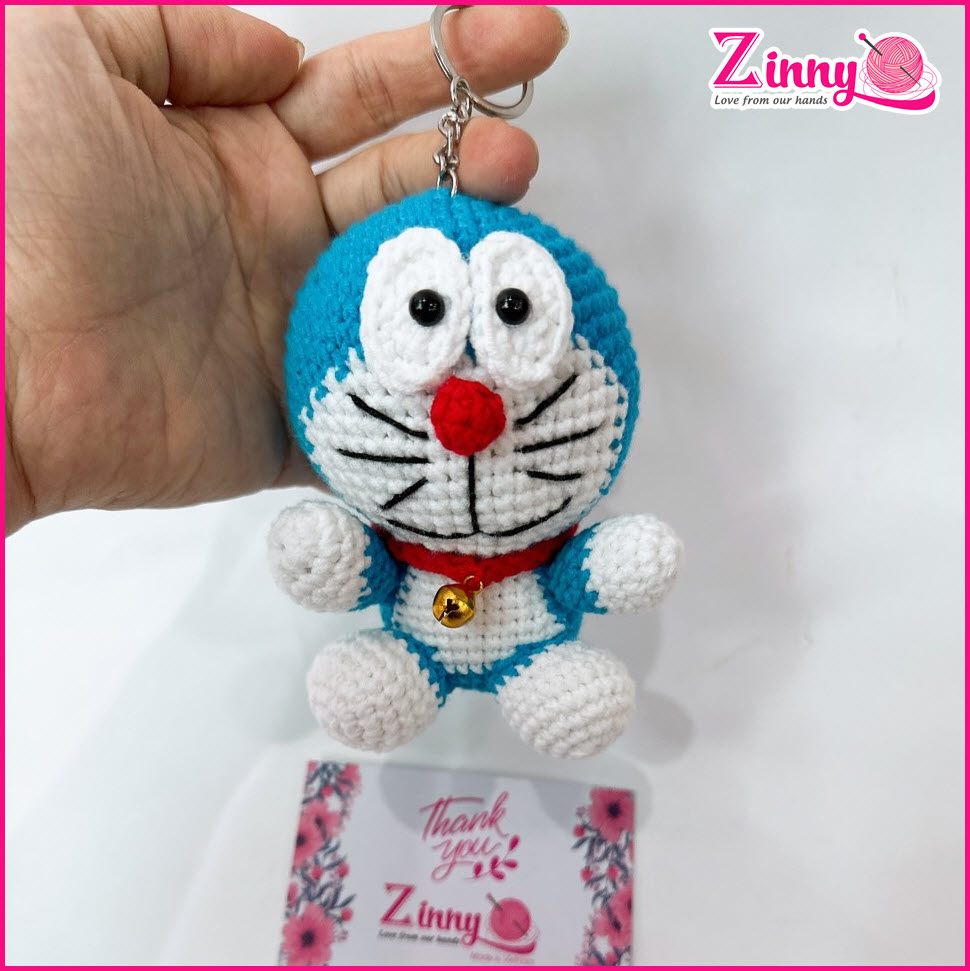 Móc khóa len doraemon