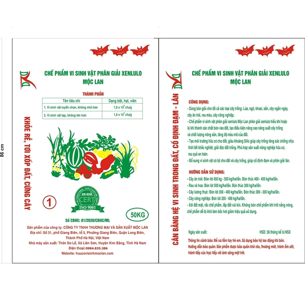 Chế phẩm vi sinh vật phân giải xenlulo Mộc Lan