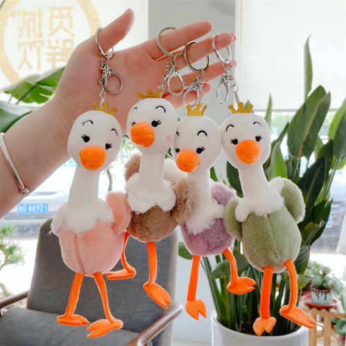 Móc khóa đà điểu bông