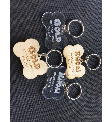 Móc khóa gỗ mica