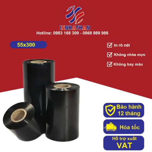 Mực in mã vạch Wax 55mmx300m