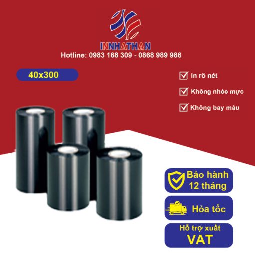 Mực in mã vạch Wax Resin 40mmx300m