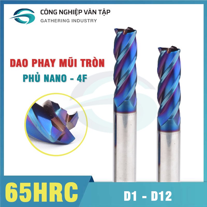 Mũi dao phay bo R4 me cắt độ cứng 65HRC