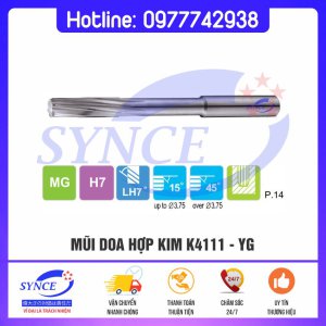 Mũi Doa Máy K4111 Rãnh xoắn – Mũi Doa Hợp Kim YG