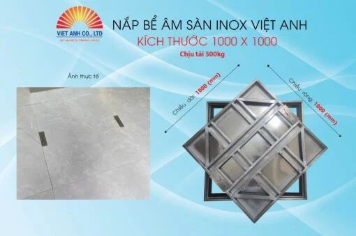 Nắp bể âm sàn inox KT1000x1000