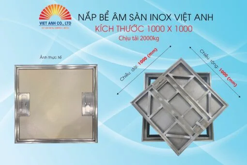 Nắp bể âm sàn inox KT1000x1000