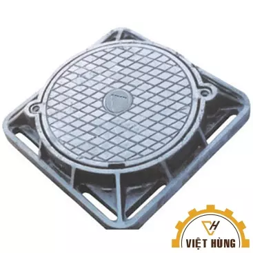 Nắp hố ga khung vuông âm nắp tròn