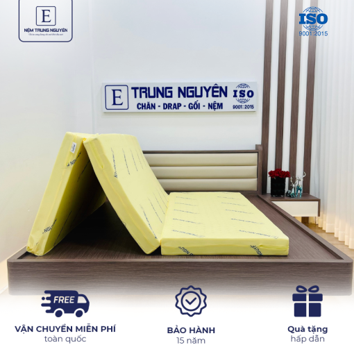 Nệm cao su non Trung Nguyên gấp 3 1m x 2m