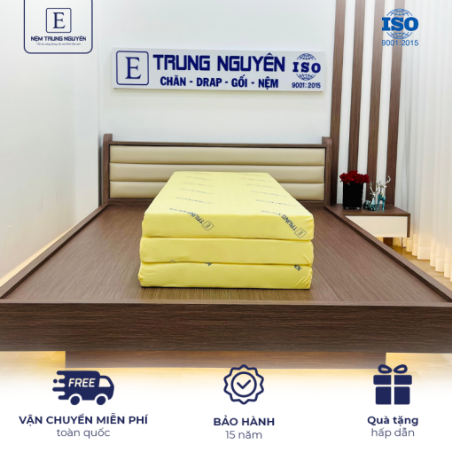 Nệm cao su non Trung Nguyên gấp 3 1m2 x 2m