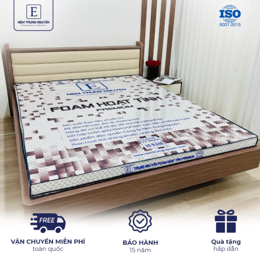 Nệm Foam hoạt tính Premium Trung Nguyên 1m6 x 2m