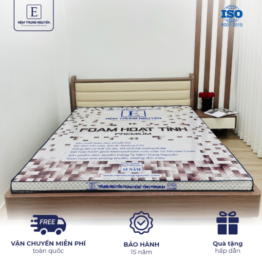 Nệm Foam hoạt tính Premium Trung Nguyên1m4 x 2m