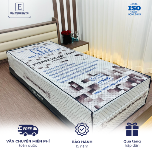 Nệm Foam hoạt tính Premium Trung Nguyên 1m8 x 2m