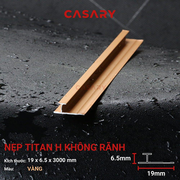 Nẹp H Titan không rãnh Casary - Vàng
