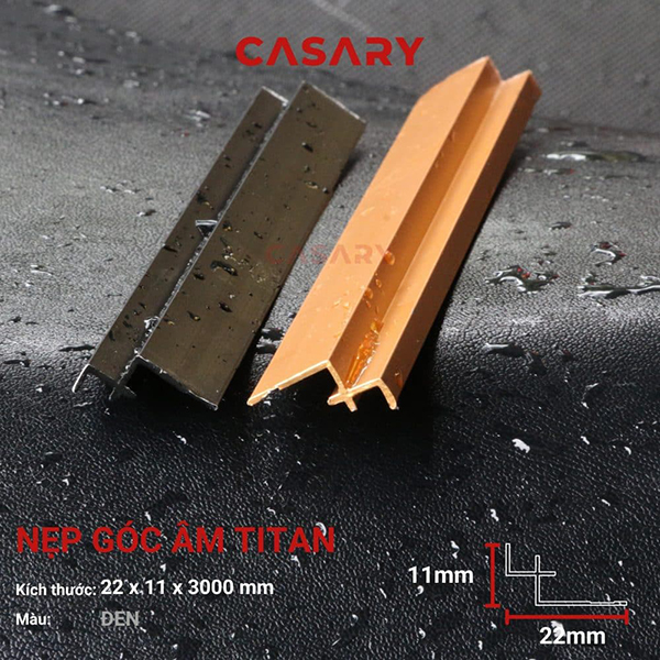 Nẹp góc âm Titan Casary - Đen