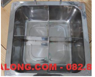 Nồi lẩu vuông inox 4 ngăn