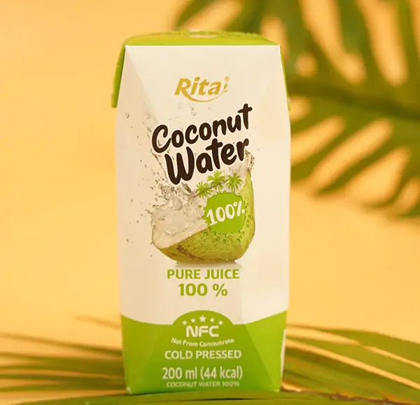 Nước dừa tươi 100% nguyên chất đóng hộp 200ml