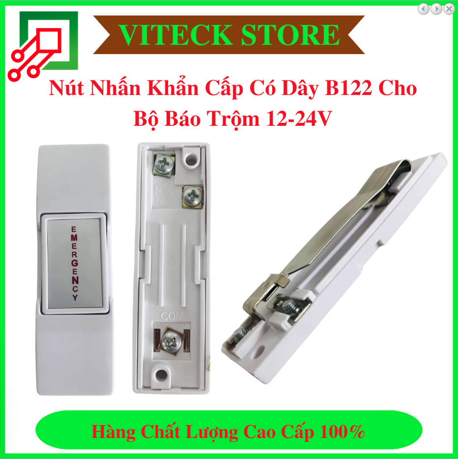 Nút nhấn khẩn cấp có dây B122 cho bộ báo trộm 12-24V