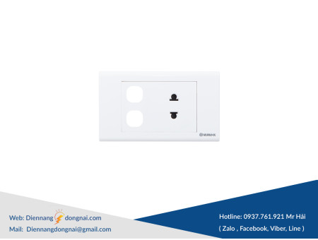 Ổ cắm đơn 2 chấu 16A với 2 lỗ Sino - S18UXX