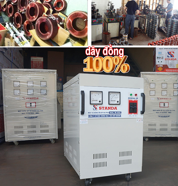 Ổn áp 2 pha lửa Standa-20KVA dây đồng %