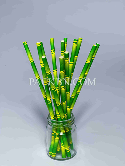 Ống hút giấy phi 6mm hoa tiết tre