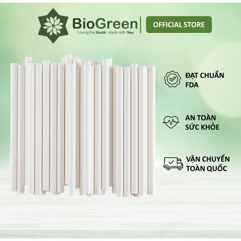 Ống hút giấy phi 12 uống trà sữa trân châu