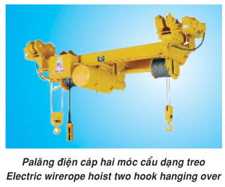 Palang điện cáp hai móc cẩu dạng treo