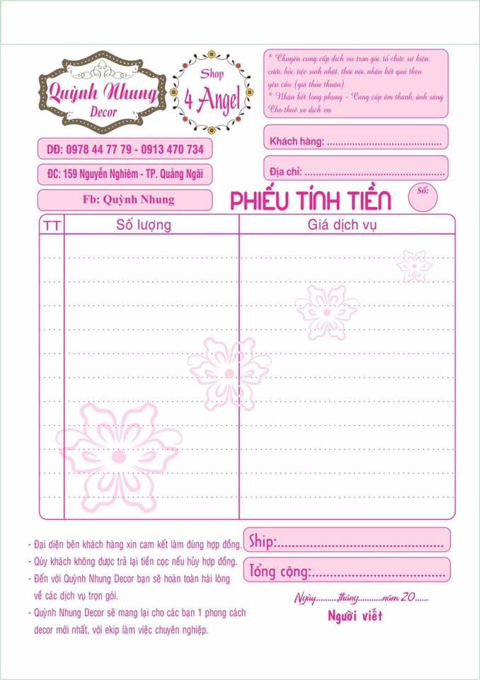 In phiếu tính tiền