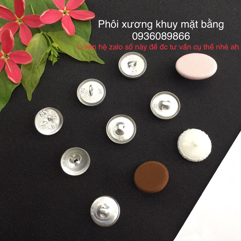 Phôi, xương khuy mặt bằng chân nhôm, nhựa đủ size