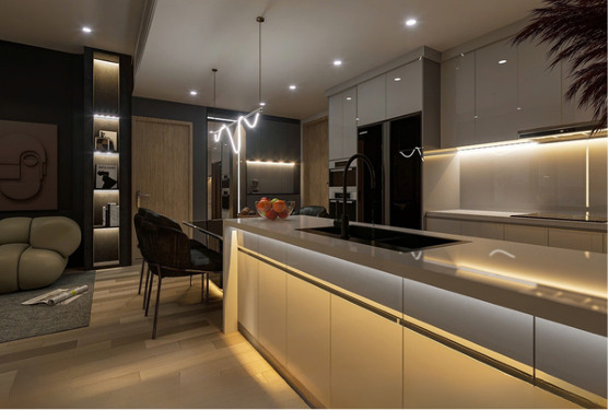 Thiết kế thi công nội thất phòng bếp phong cách hiện đại