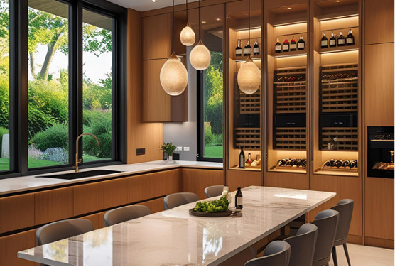 Thiết kế thi công nội thất phòng bếp phong cách tân cổ điển Luxury