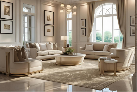 Thiết kế thi công nội thất phòng khách phong cách tân cổ điển Luxury