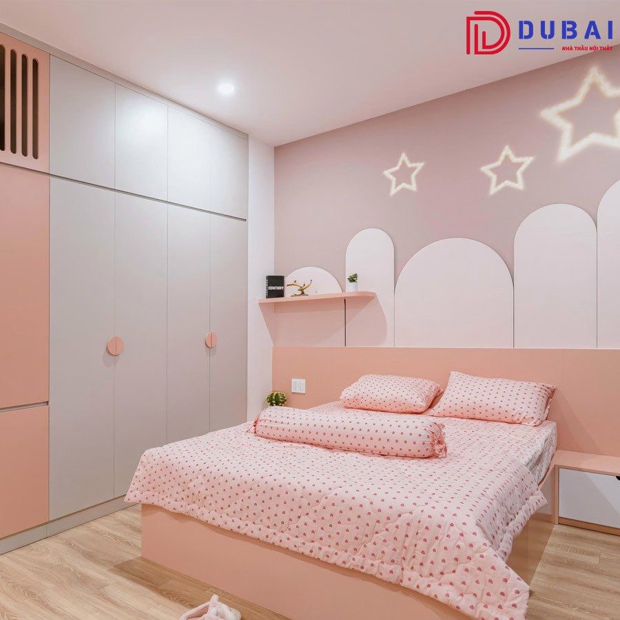 Phòng ngủ cho bé gái gỗ MDF PNBG-11