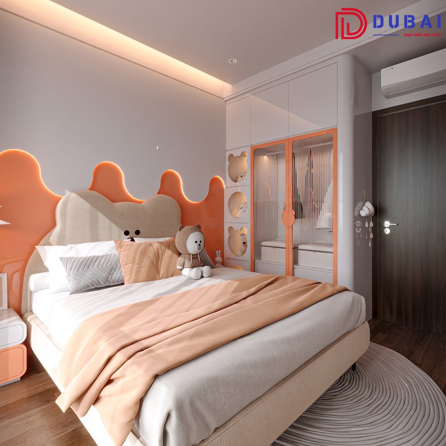 Phòng ngủ cho bé gái gỗ MDF PNBG-12