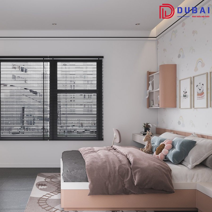 Phòng ngủ cho bé gái gỗ MDF PNBG-14