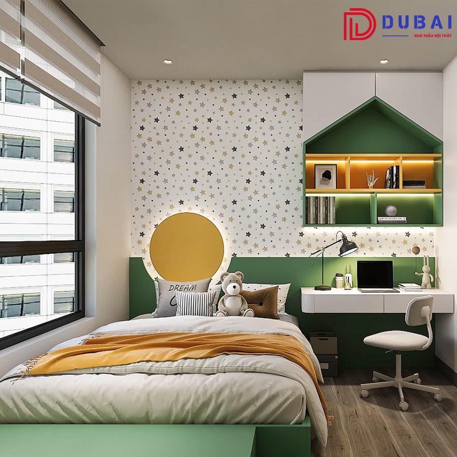 Phòng ngủ cho bé trai gỗ MDF PNBT-09