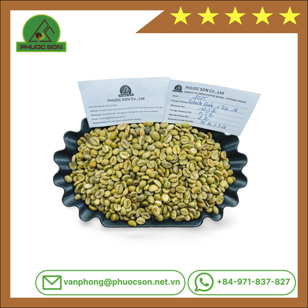Robusta Grade 1 R18 với tỷ lệ lỗi 2% black & broken
