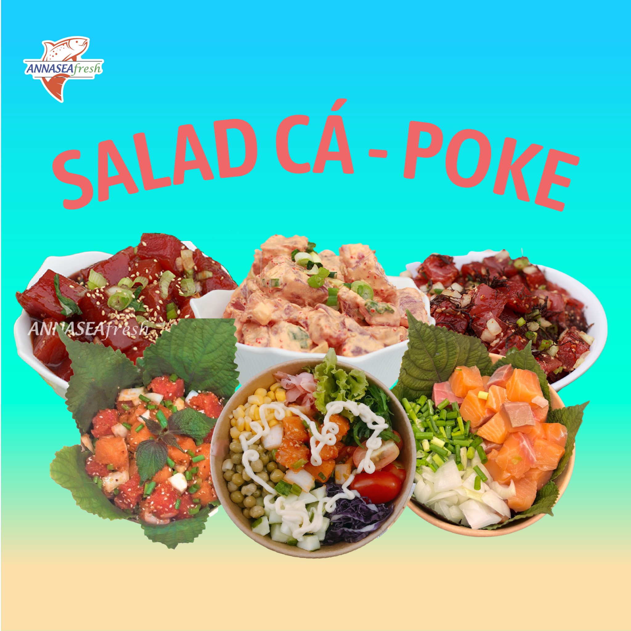 Poke cá hồi, cá ngừ