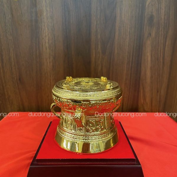 Quả trống quà tặng dát vàng 10cm