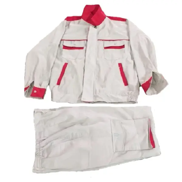 Quần áo Kaki - ghi sáng phối đỏ LS508