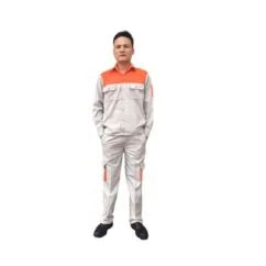 Quần áo Kaki ghi sáng phối cam