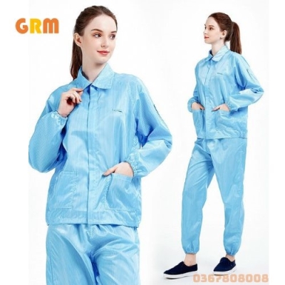 Quần áo phòng sạch rời cổ bẻ